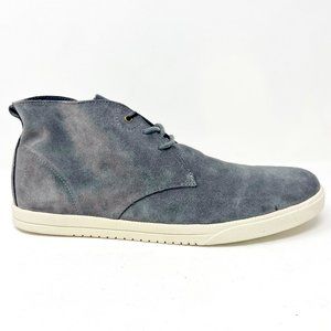 Clae Strayhorn Unlined Charcoal Suede Cream Mens Casual Sneakers